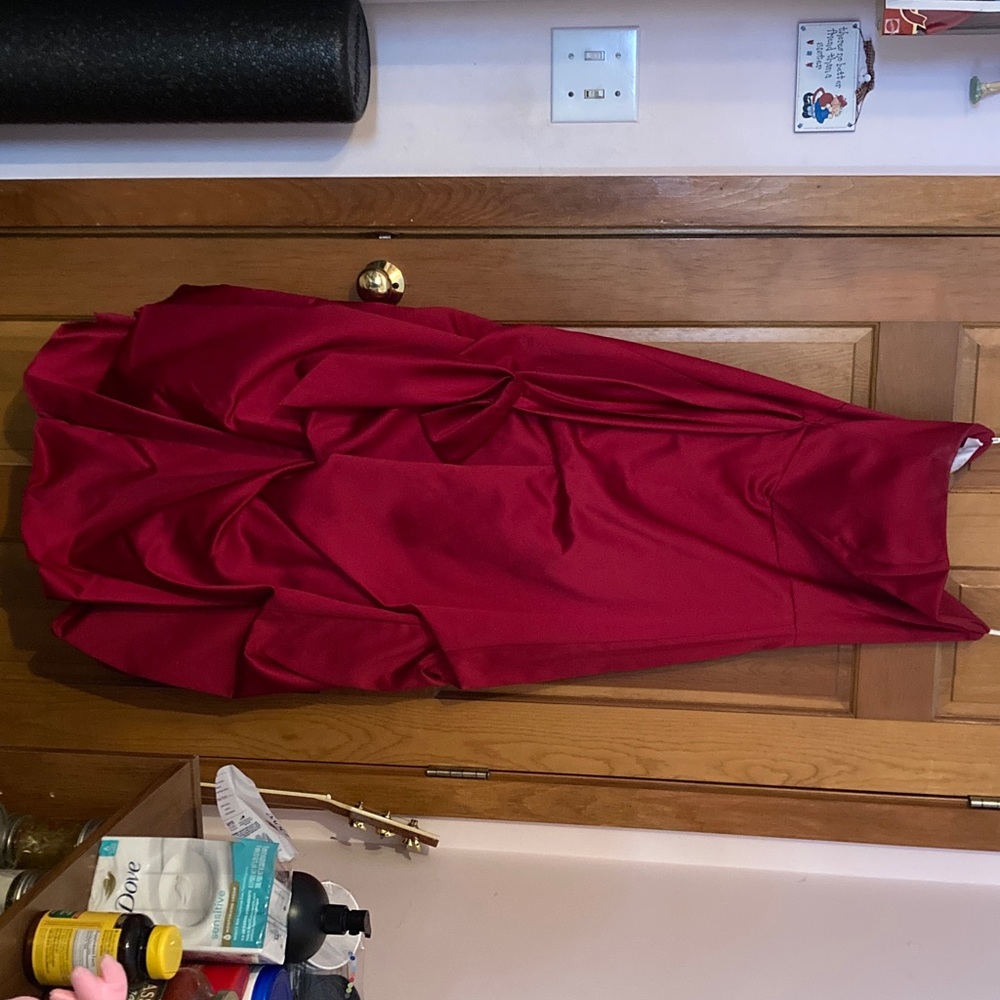 David's Bridal Elegant Crimson Dress